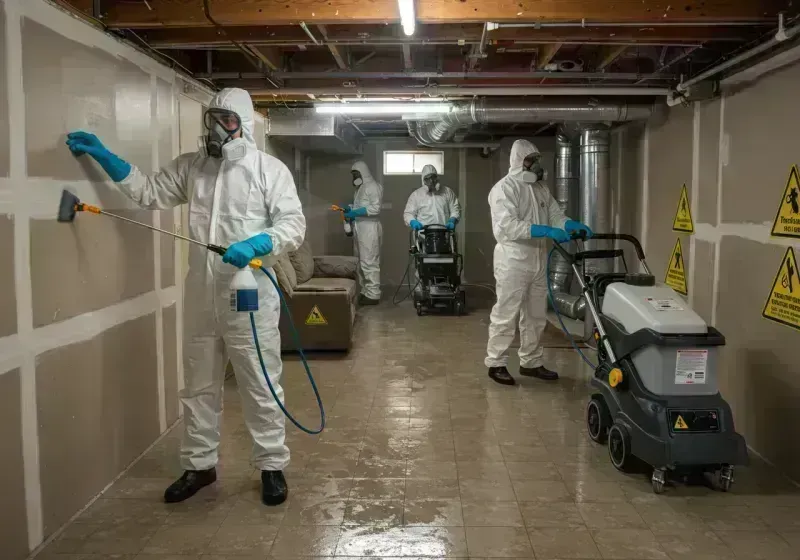 Basement Moisture Removal and Structural Drying process in Holden, MO